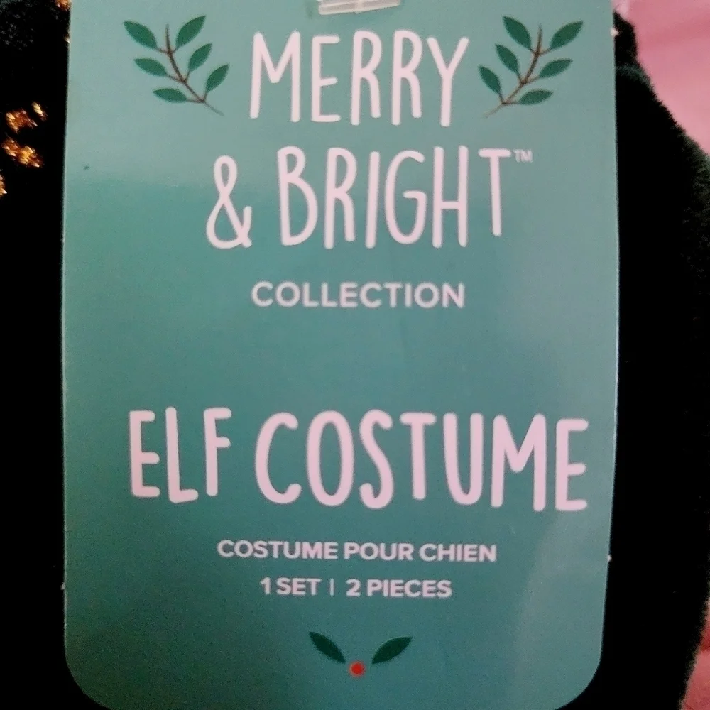 NWT MERRY & BRIGHT Collection Dog Elf Costume Christmas Pet Clothing Velvety New